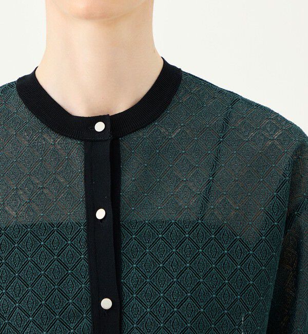 Ballsey「ジオメトリックエンブロイダリー クルーネックカーディガン」|シャツ・ブラウス|