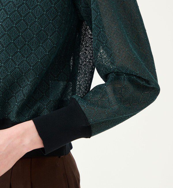 Ballsey「ジオメトリックエンブロイダリー クルーネックカーディガン」|シャツ・ブラウス|