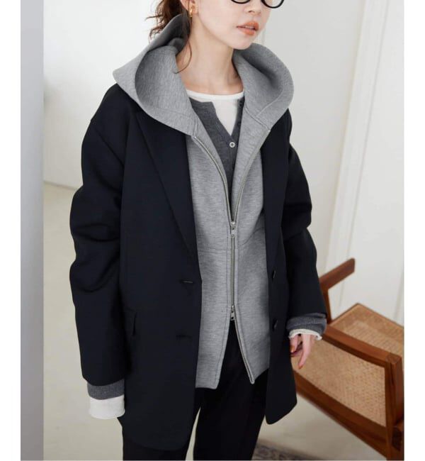 SLOBE IENA「《店舗・WEB限定カラー有り/シルバージップ/追加》ボリュームジップアップフーディー」|パーカー|