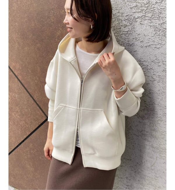 SLOBE IENA「《店舗・WEB限定カラー有り/シルバージップ/追加》ボリュームジップアップフーディー」|パーカー|