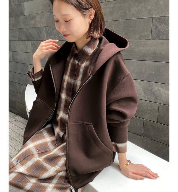 SLOBE IENA「《店舗・WEB限定カラー有り/シルバージップ/追加》ボリュームジップアップフーディー」|パーカー|