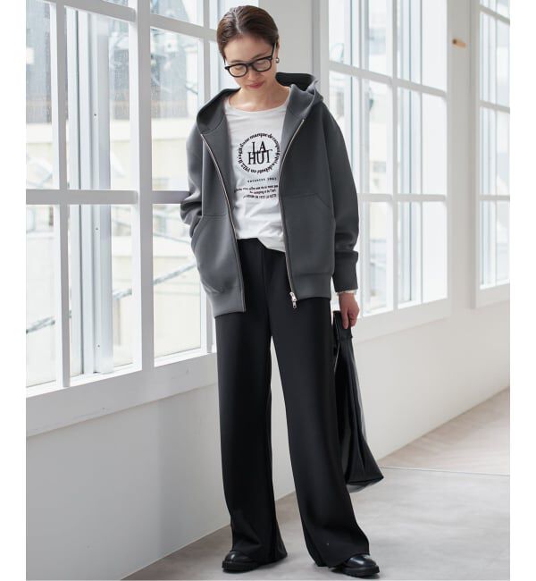 SLOBE IENA「《店舗・WEB限定カラー有り/シルバージップ/追加》ボリュームジップアップフーディー」|パーカー|