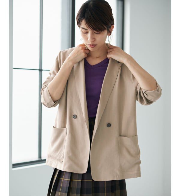 IENA「《予約/接触冷感/手洗い可/セットアップ対応》テンダーツイル リラックスジャケット」|テーラードジャケット|