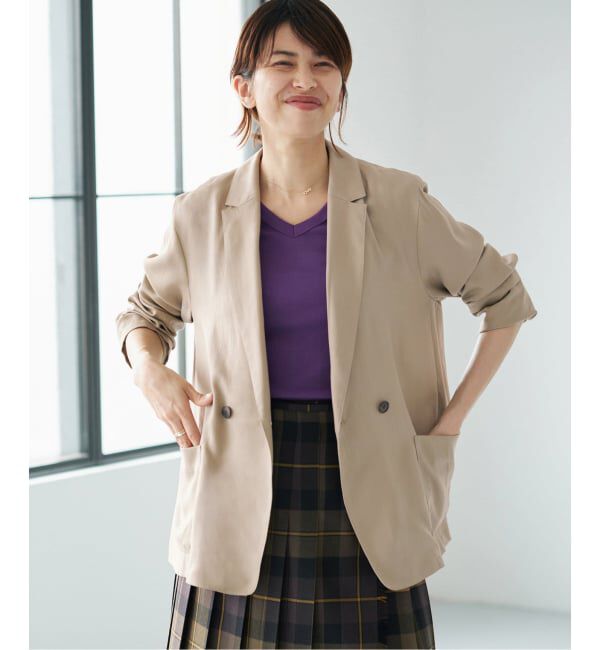 IENA「《予約/接触冷感/手洗い可/セットアップ対応》テンダーツイル リラックスジャケット」|テーラードジャケット|ベージュ