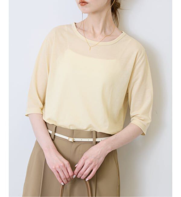 SLOBE IENA「《追加》シアー天竺5分袖Tシャツ」|Tシャツ・カットソー|