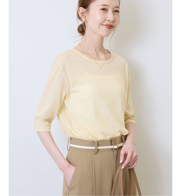 SLOBE IENA「《追加》シアー天竺5分袖Tシャツ」|Tシャツ・カットソー|