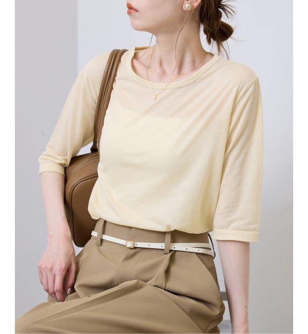 SLOBE IENA「《追加》シアー天竺5分袖Tシャツ」|Tシャツ・カットソー|