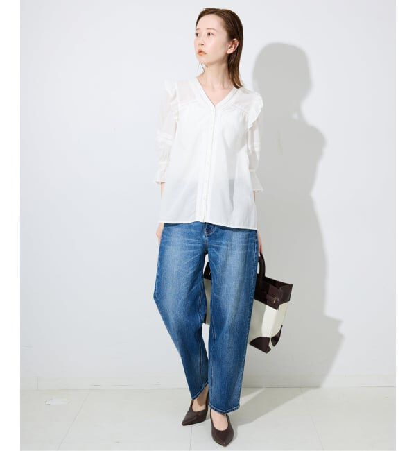SLOBE IENA「《WEB限定/追加2》コットンレーヨンレースブラウス」|シャツ・ブラウス|