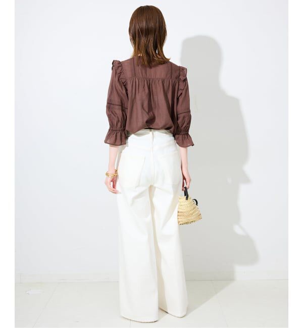 SLOBE IENA「《WEB限定/追加2》コットンレーヨンレースブラウス」|シャツ・ブラウス|