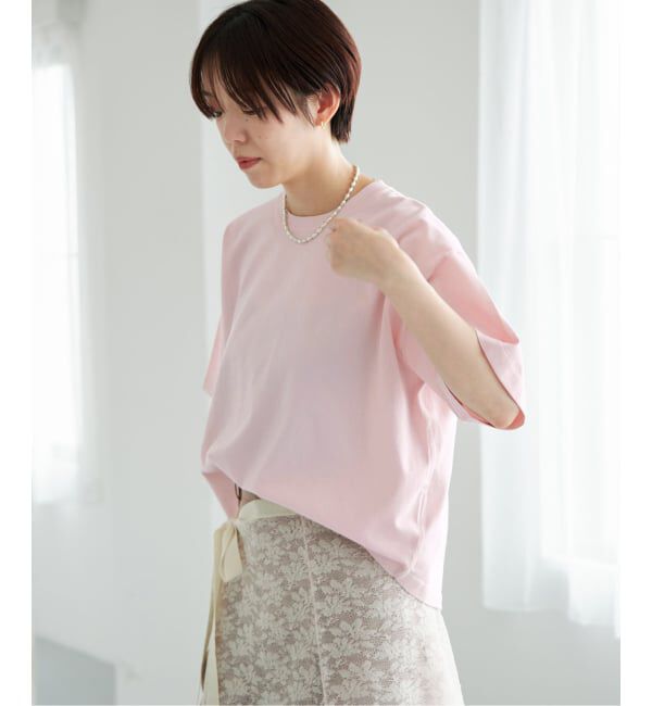 IENA「ウォッシャブルファインコットンニットTシャツ」|ニット・セーター|