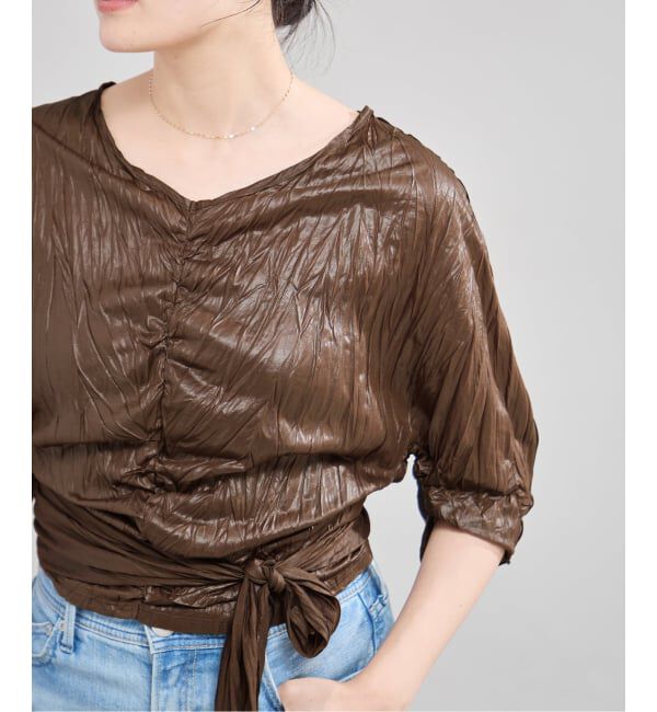 IENA「5-knot/ファイブノット CRINKLE-FIN KNOT TOPS ブラウス 5KIE-CRCL-0003」|シャツ・ブラウス|
