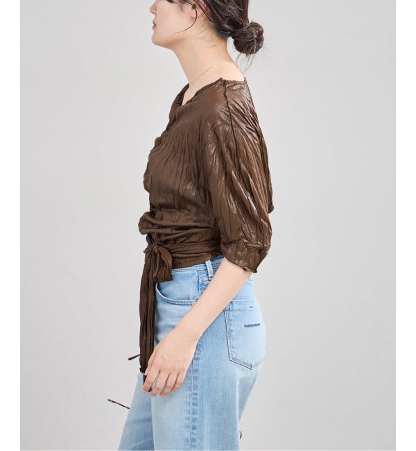 IENA「5-knot/ファイブノット CRINKLE-FIN KNOT TOPS ブラウス 5KIE-CRCL-0003」|シャツ・ブラウス|