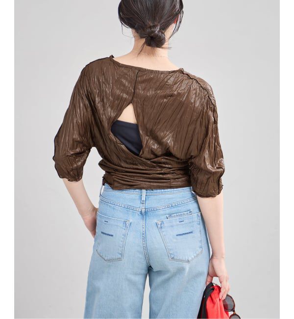 IENA「5-knot/ファイブノット CRINKLE-FIN KNOT TOPS ブラウス 5KIE-CRCL-0003」|シャツ・ブラウス|