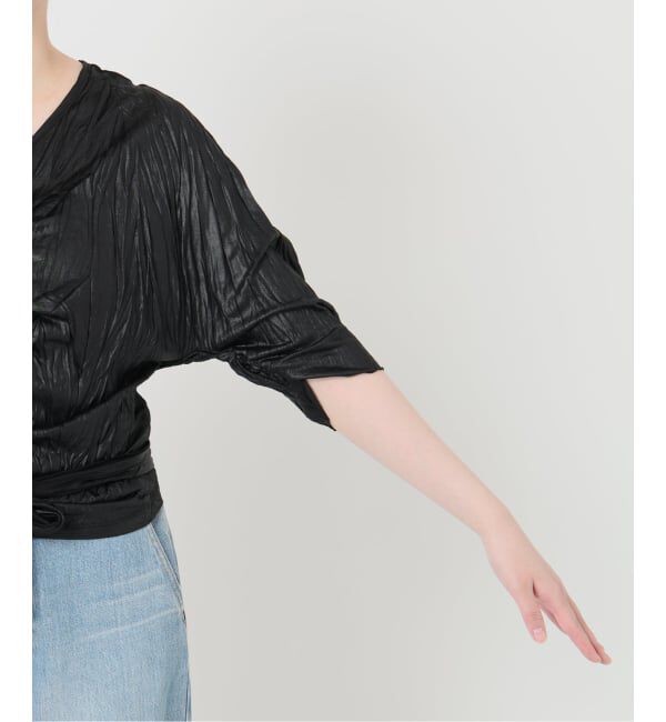 IENA「5-knot/ファイブノット CRINKLE-FIN KNOT TOPS ブラウス 5KIE-CRCL-0003」|シャツ・ブラウス|
