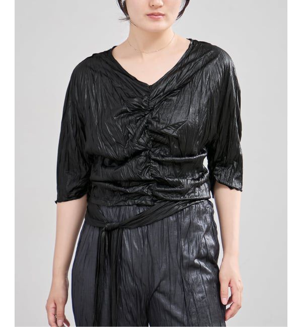 IENA「5-knot/ファイブノット CRINKLE-FIN KNOT TOPS ブラウス 5KIE-CRCL-0003」|シャツ・ブラウス|