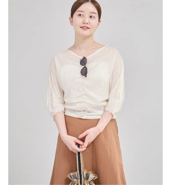 IENA「5-knot/ファイブノット CRINKLE-FIN KNOT TOPS ブラウス 5KIE-CRCL-0003」|シャツ・ブラウス|