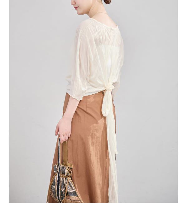 IENA「5-knot/ファイブノット CRINKLE-FIN KNOT TOPS ブラウス 5KIE-CRCL-0003」|シャツ・ブラウス|