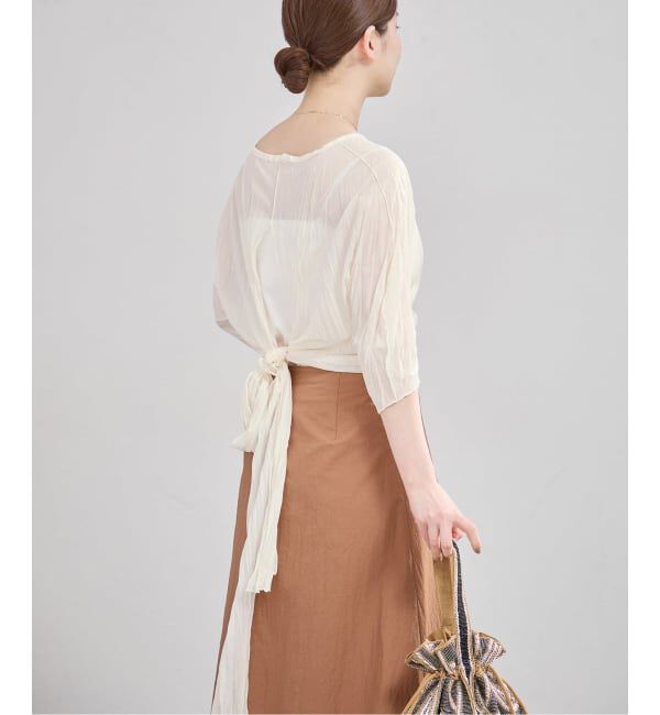 IENA「5-knot/ファイブノット CRINKLE-FIN KNOT TOPS ブラウス 5KIE-CRCL-0003」|シャツ・ブラウス|
