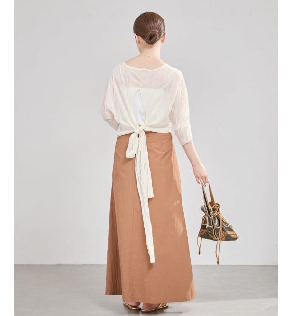 IENA「5-knot/ファイブノット CRINKLE-FIN KNOT TOPS ブラウス 5KIE-CRCL-0003」|シャツ・ブラウス|