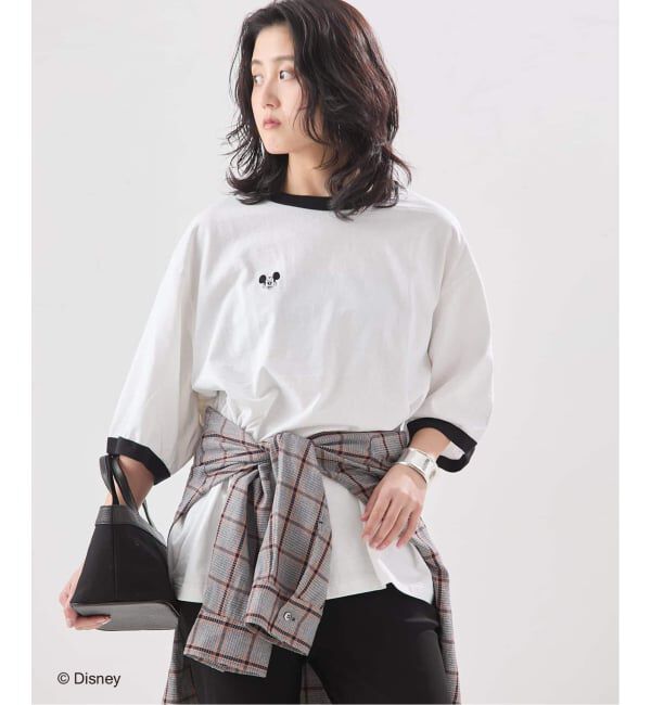 journal standard L'essage「《追加》【JANE SMITH/ジェーンスミス】 MICKEY FACE RINGER Tシャツ」|Tシャツ・カットソー|