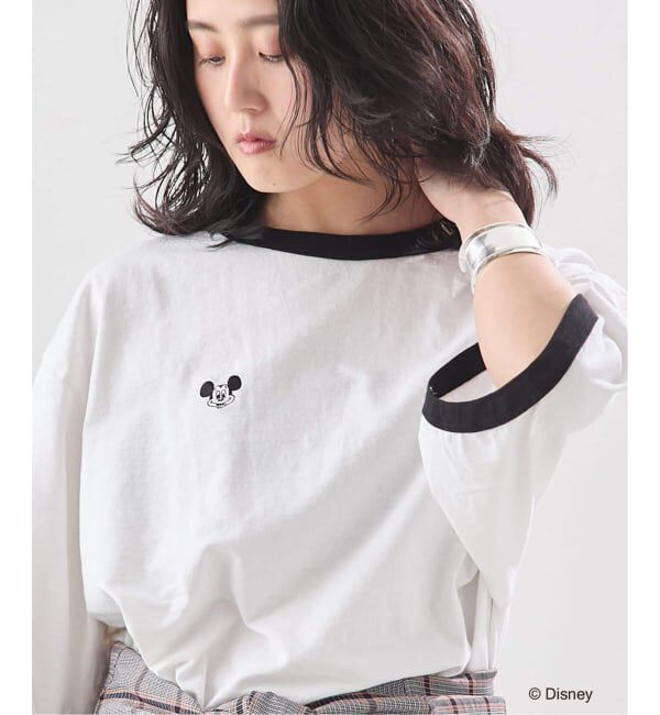 journal standard L'essage「《追加》【JANE SMITH/ジェーンスミス】 MICKEY FACE RINGER Tシャツ」|Tシャツ・カットソー|