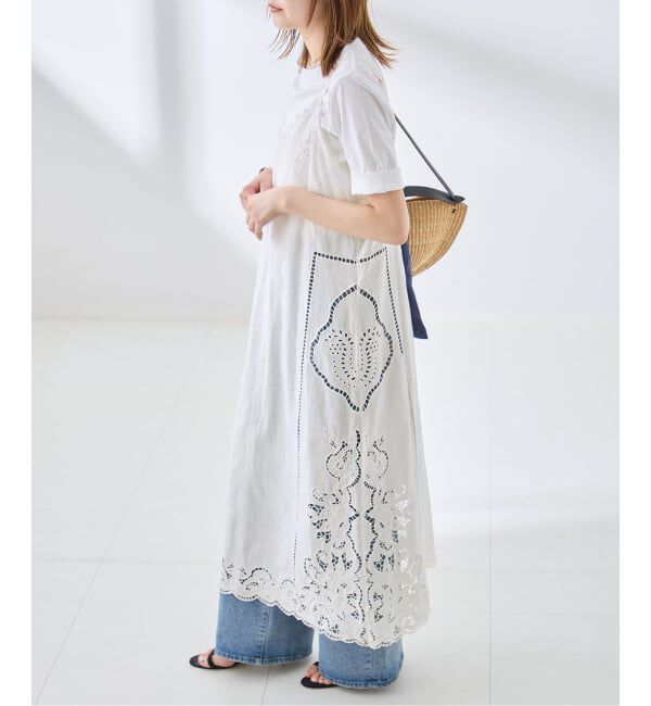 journal standard L'essage「《予約》刺繍レースキャミワンピース」|ワンピース|ホワイト