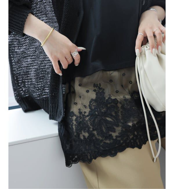 JOURNAL STANDARD relume「チュールレースヘムチュニック」|チュニック|ブラック