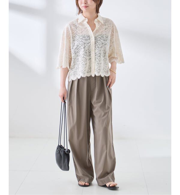 journal standard L'essage「オーガニックコットンMIXレースシャツ」|シャツ・ブラウス|
