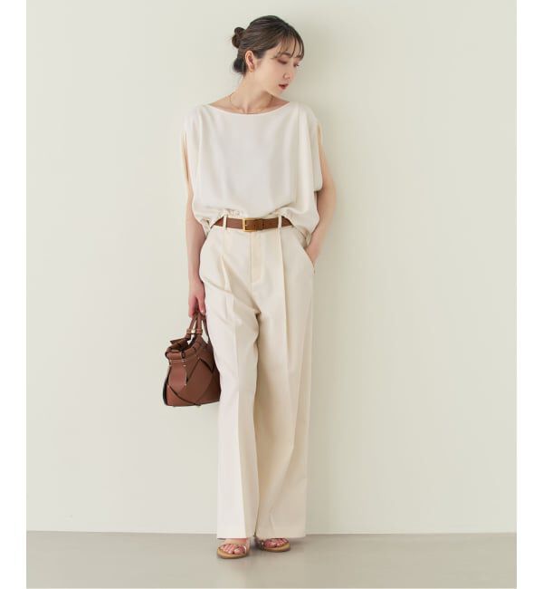 NOBLE「《追加・セットアップ対応》エステルツイルストレッチスラックスパンツ」|スラックス|