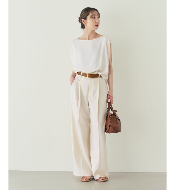 NOBLE「《追加・セットアップ対応》エステルツイルストレッチスラックスパンツ」|スラックス|