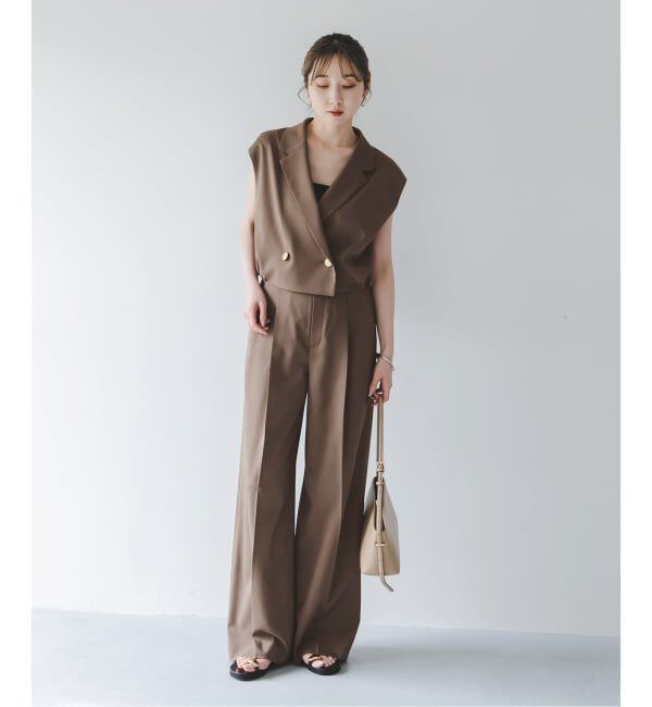 NOBLE「《追加・セットアップ対応》エステルツイルストレッチスラックスパンツ」|スラックス|