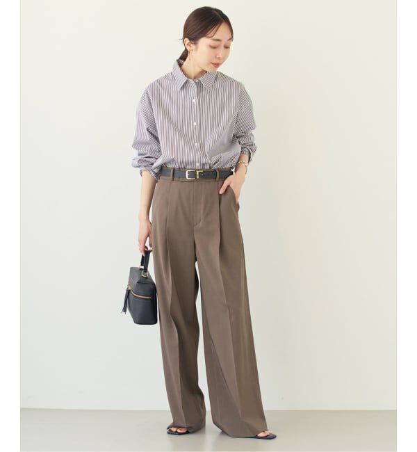 NOBLE「《追加・セットアップ対応》エステルツイルストレッチスラックスパンツ」|スラックス|
