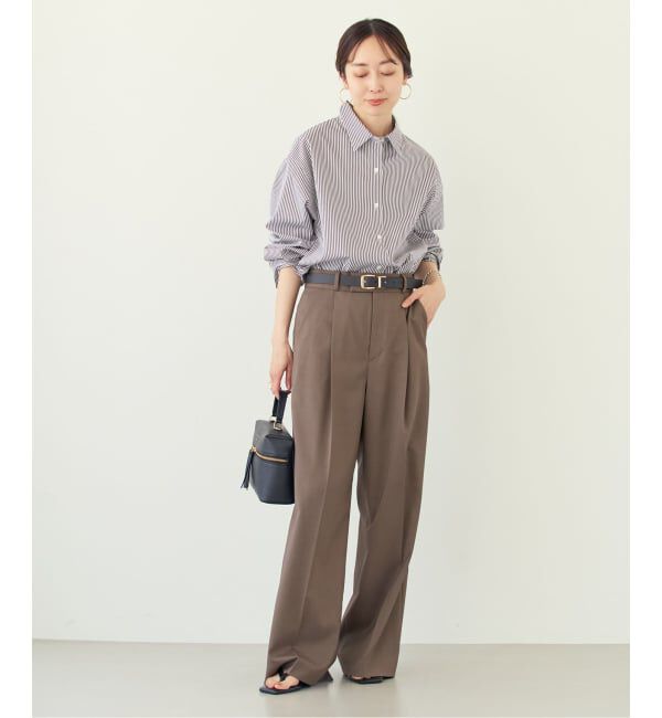 NOBLE「《追加・セットアップ対応》エステルツイルストレッチスラックスパンツ」|スラックス|