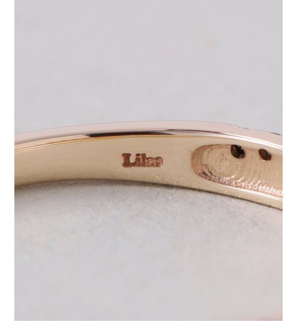 Lilas by Spick&Span「ダブルラインブラックダイヤリング K10」|リング|