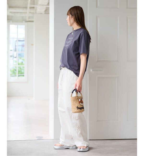 U by SPICK&SPAN「サイド刺繍パンツ」|スラックス|