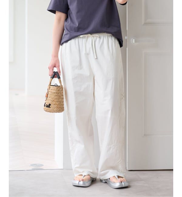 U by SPICK&SPAN「サイド刺繍パンツ」|スラックス|
