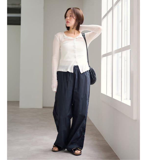 U by SPICK&SPAN「サイド刺繍パンツ」|スラックス|