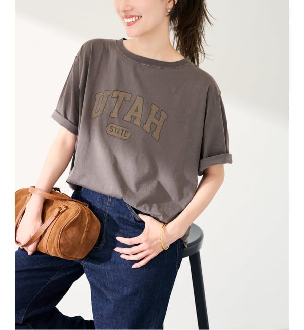 FRAMeWORK「≪予約≫ピグメント PRINT TEE」|Tシャツ・カットソー|ブラウン