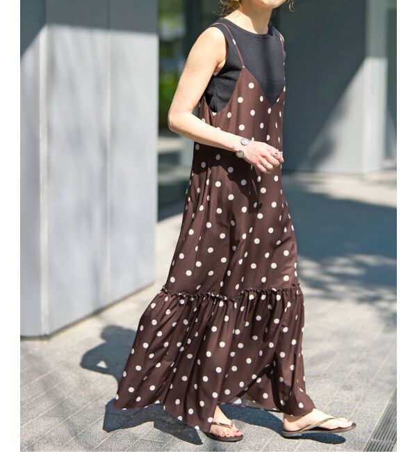 Spick and Span「《WEB限定 / 追加予約》ドットティアードキャミソールワンピース」|ワンピース|