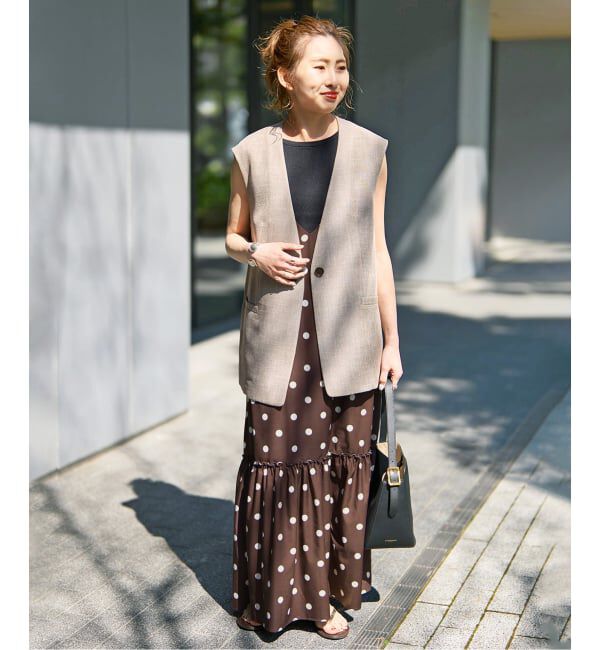 Spick and Span「《WEB限定 / 追加予約》ドットティアードキャミソールワンピース」|ワンピース|