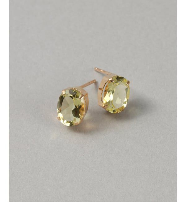 Lilas by Spick&Span「《予約》レモンクォーツスタッドピアス K10（両耳）」|ピアス|ゴールド