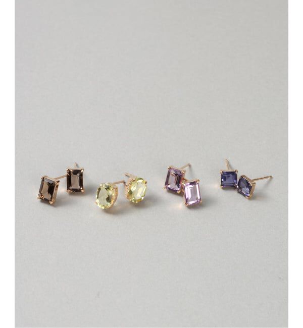 Lilas by Spick&Span「《予約》レモンクォーツスタッドピアス K10（両耳）」|ピアス|