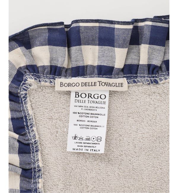  「【洗える】BORGO DELLE TOVAGLIE 別注ギンガムフリルタオル」|ハンカチ|