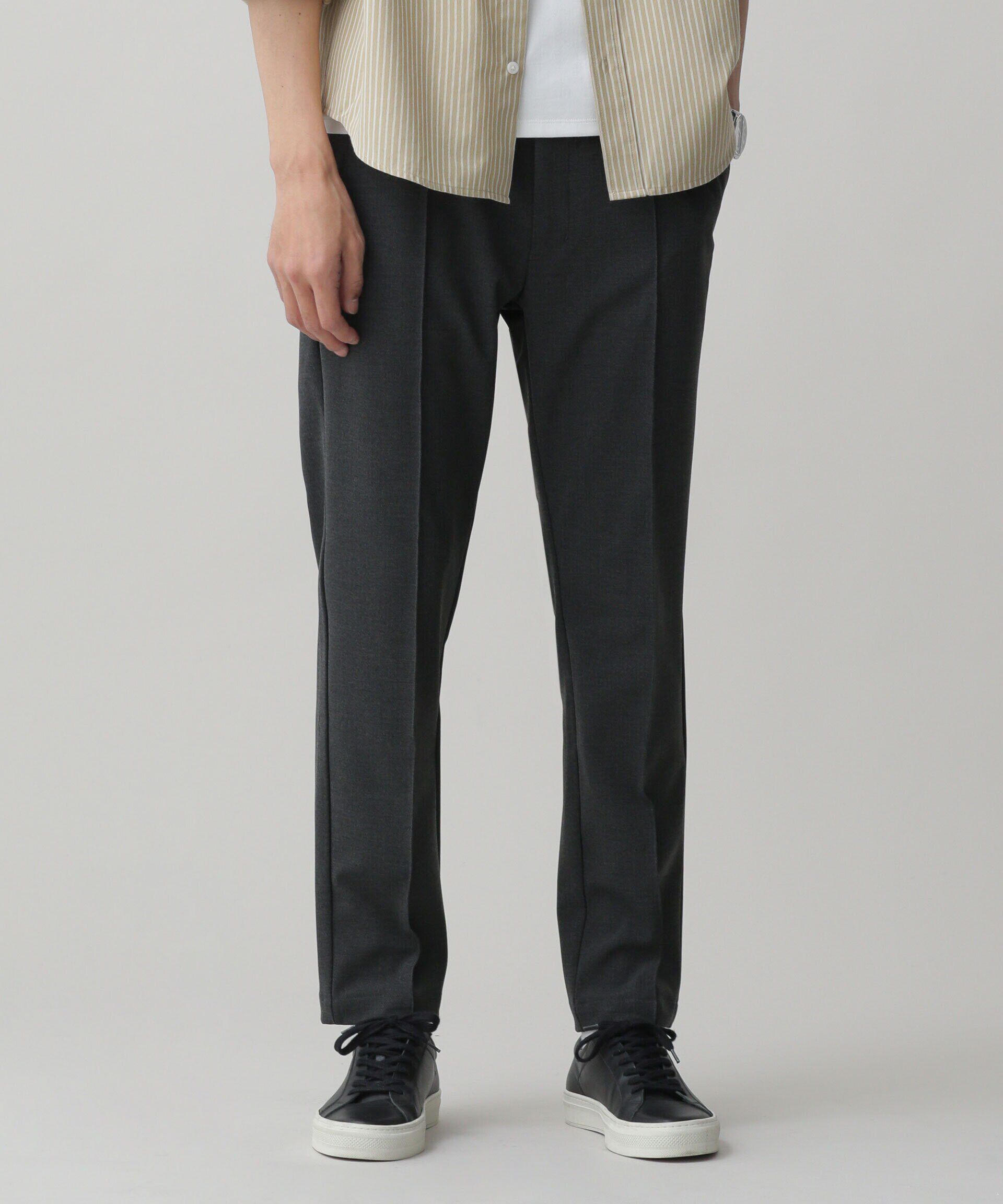 NANO universe「サイドリブストレッチイージーパンツ」|チノ|チャコール3