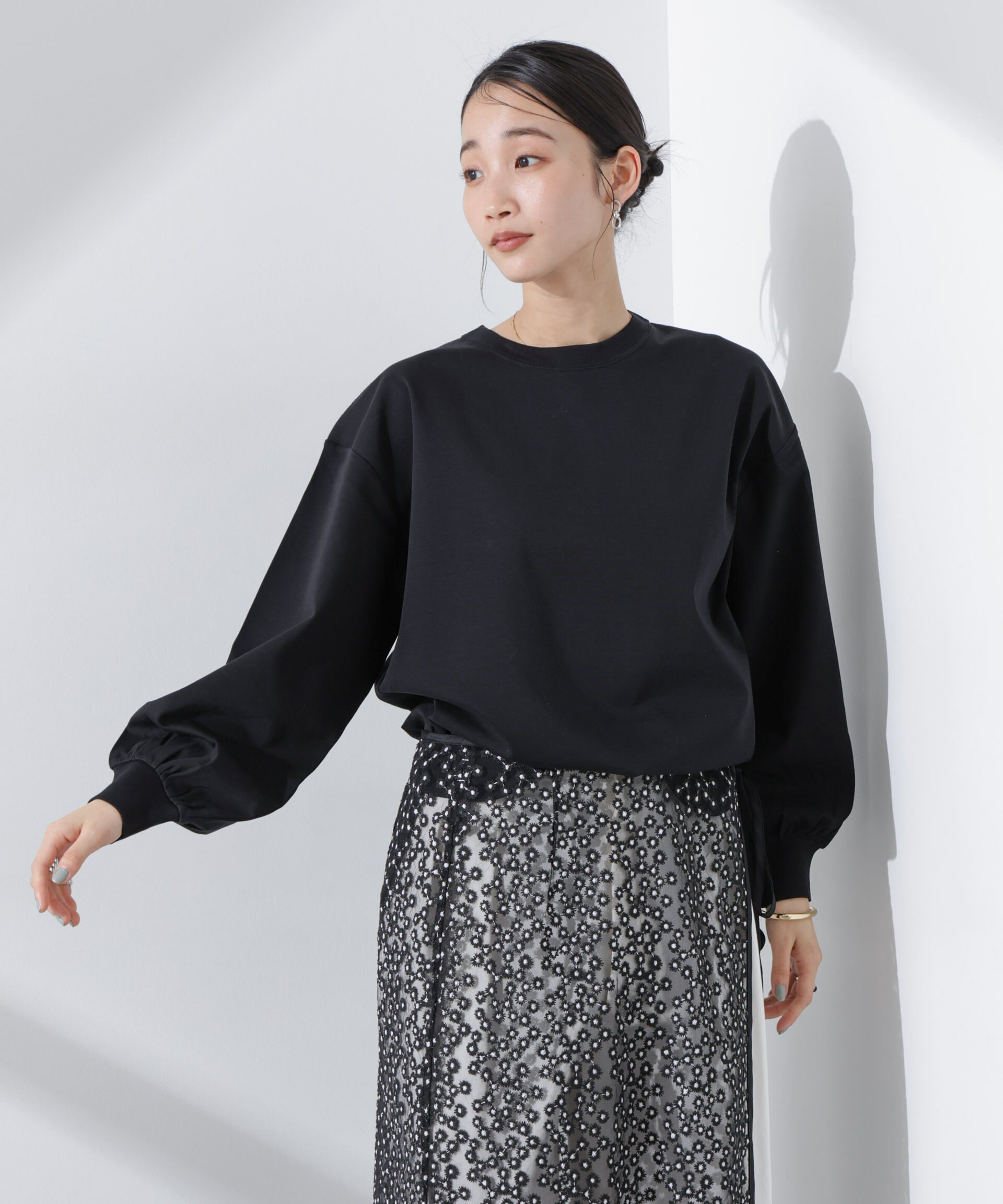 NANO universe「Anti SmellスムースシルケットロングスリーブTシャツ」|Tシャツ・カットソー|