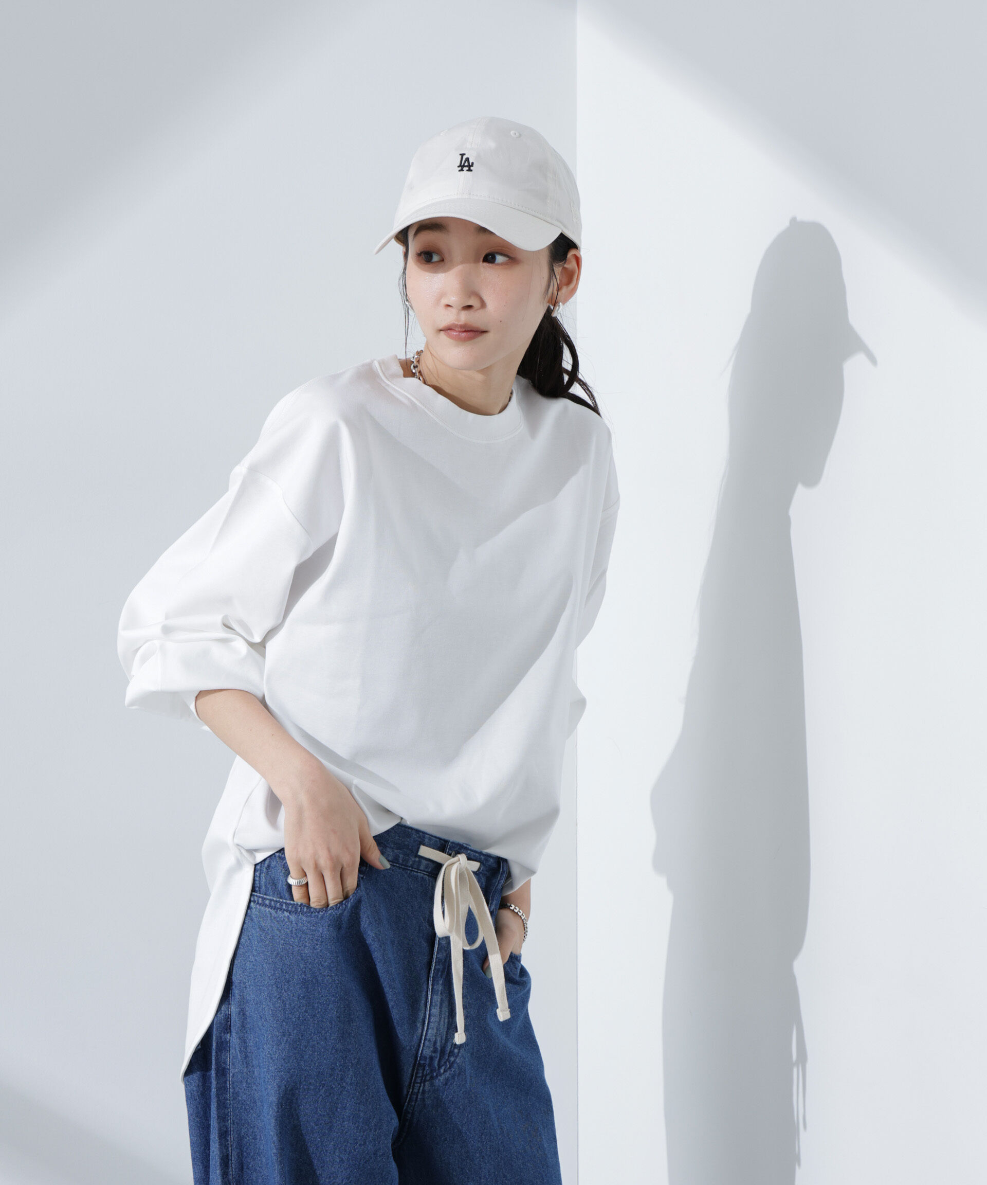 NANO universe「Anti SmellスムースシルケットロングスリーブTシャツ」|Tシャツ・カットソー|