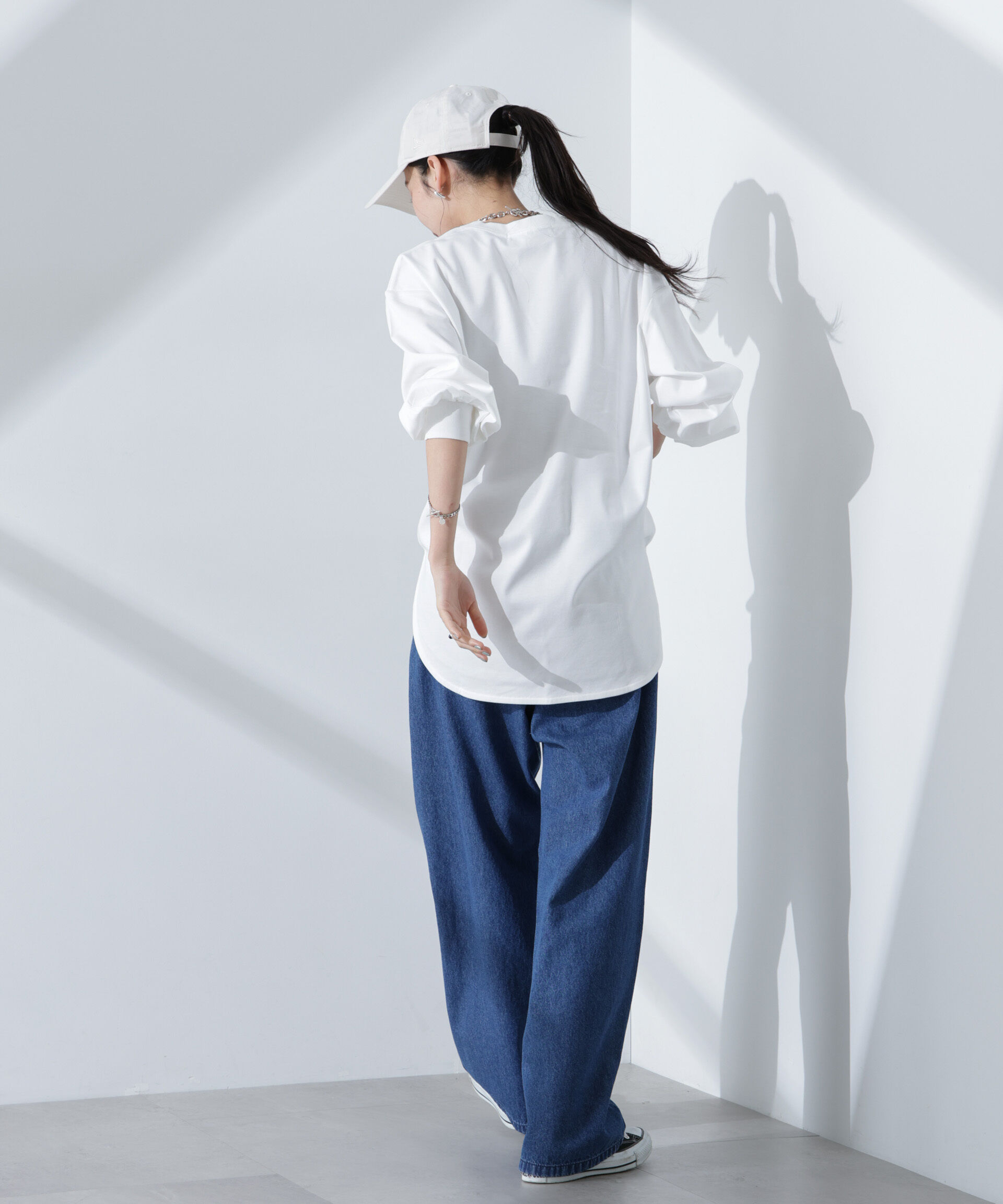 NANO universe「Anti SmellスムースシルケットロングスリーブTシャツ」|Tシャツ・カットソー|