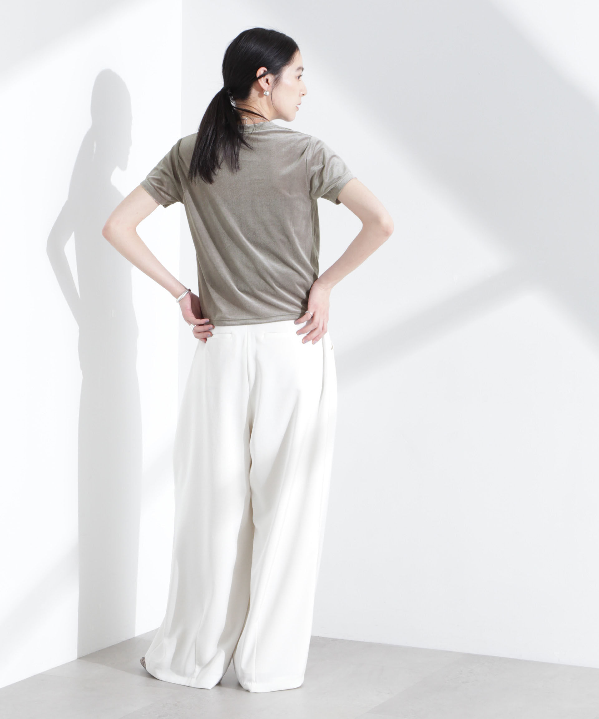 NANO universe「シアーベロアコンパクトTシャツ」|Tシャツ・カットソー|