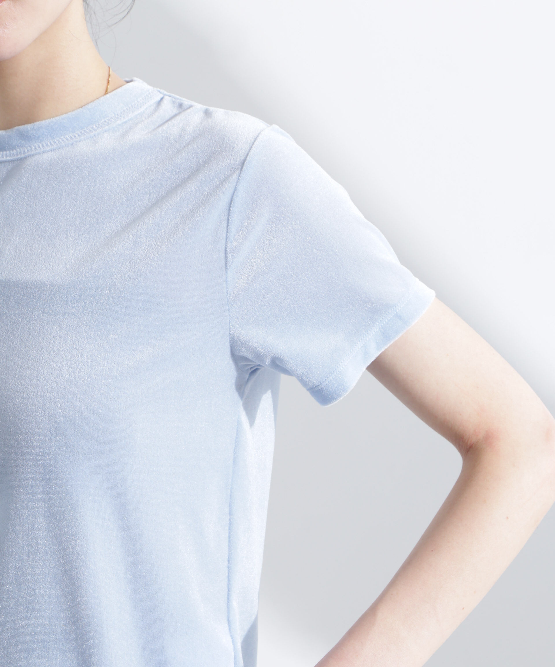 NANO universe「シアーベロアコンパクトTシャツ」|Tシャツ・カットソー|