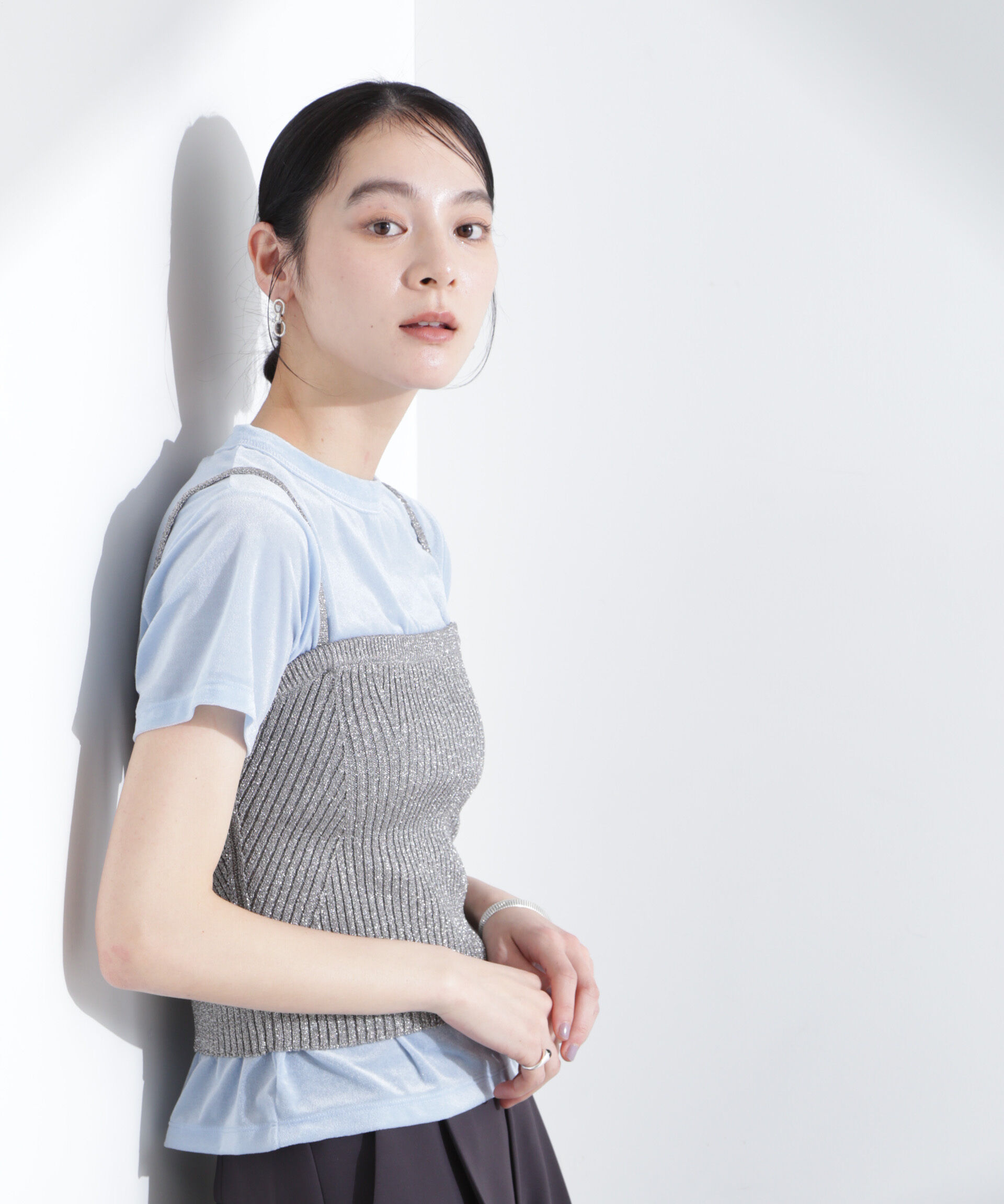 NANO universe「シアーベロアコンパクトTシャツ」|Tシャツ・カットソー|